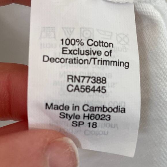 J. Crew Cotton Floral Embroidered Off the Shoulder Top/Blouse White, Black, S - Picture 8 of 11